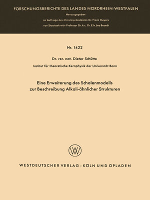 cover image of Eine Erweiterung des Schalenmodells zur Beschreibung Alkali-ähnlicher Strukturen